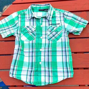 Calvin  Klein 100% cotton, short sleeve, button-down shirt